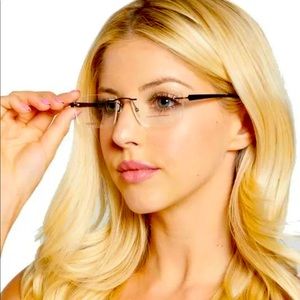 NATURALLY RIMLESS EYEGLASSES 554268149 RIMLESS METAL FRAME 54-19-140 BROWN CLEAR